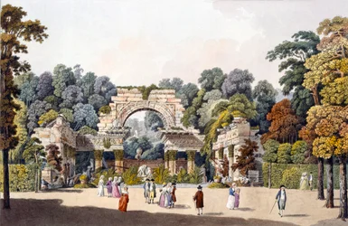 Ruine dans le jardin du palais de Schoenbrunn, Vienne, années 1790